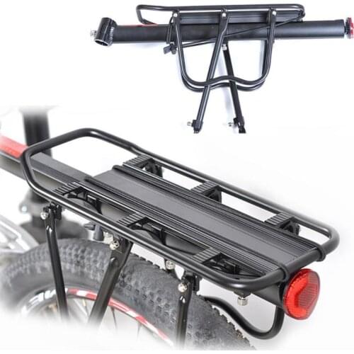 Bicycle Rack Bicycle Rear Shelf Cycling Luggage Rear Carrier Trunk Road Bike MTB Cargo Support with Light Reflective Plate
