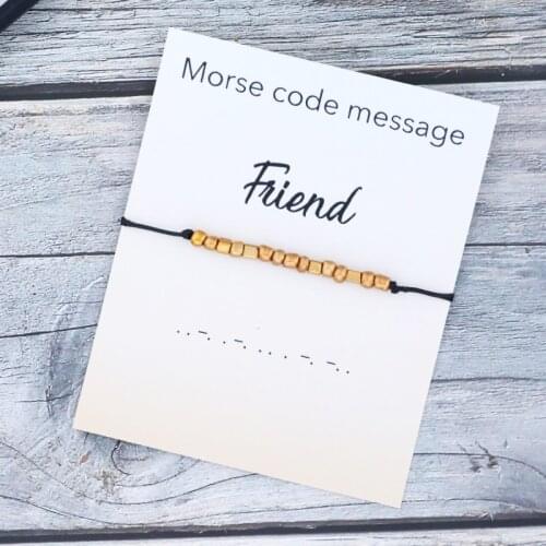 Morse Code Beads Bracelets Morse Code Charm Bff Bracelet Morse Code Jewelry for Women Men Best Friends Friendship Bracelet