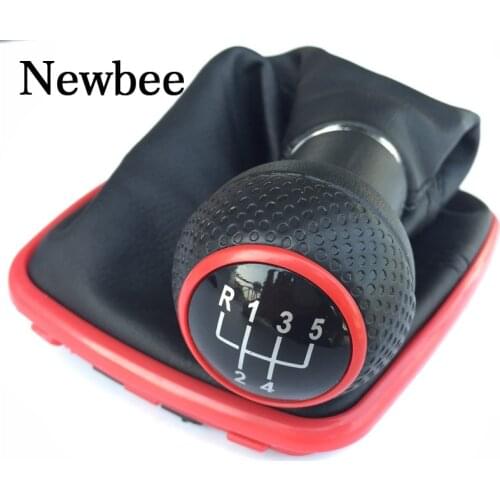 Newbee 5/6 Speed 12mm Gear Shift Knob Lever Stick Gaiter Boot Cover For Volkswagen VW Golf 4 IV MK4 GTI R32 Bora Jetta 1999-2004