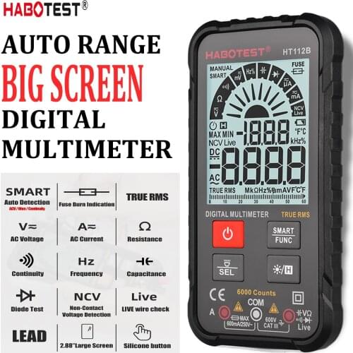 HABOTEST New Generation 600V Smart Intelligent Phone Digital Multimeter Ohm Capacitance Hz AC DC NCV Advance Multimetro Tester