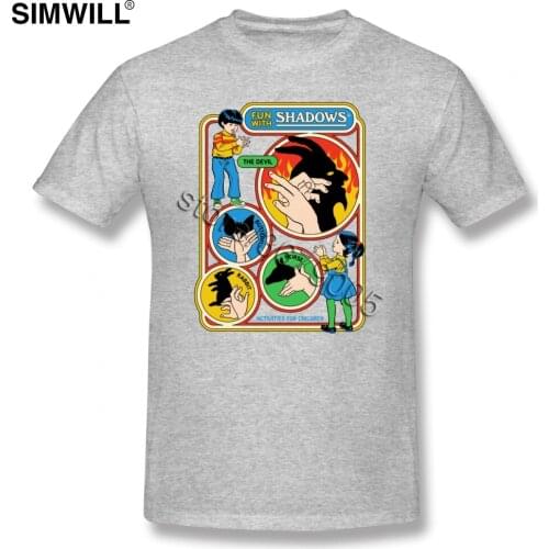 FUN WITH SHADOWS T-Shirts Mens Urban Short Sleeves 100% Cotton T Shirts Round Neck Tees Luxury Clothing Gift Idea Tshirt