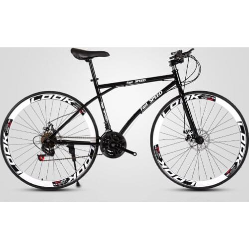 Road Bike 26 Inch Variable Speed Fixed Gear Double Disc Brake Adult Student Men and Women Bicycle Mountain Cross Country