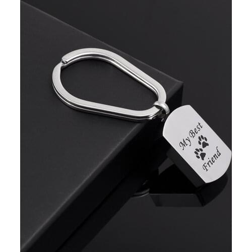 IJK2043 Dog/Cat "My Best Friend" Cremation Ashes Keepsake Urn Keychain Pet Tag ID Tag Charm Locket Keychain Stainless Steel Urn