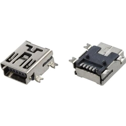 Quality Replacement Mini USB Type B Female 5 Pin PCB Board Mount Jack Charger Connector 10 Pcs