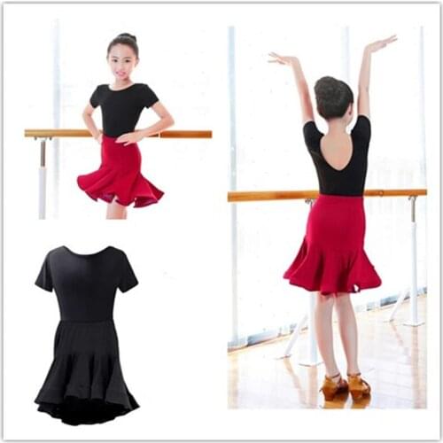 Girls Performance Latin Suit Kids Dance Top & Skirt Sets Latin Competition Costumes Children Latin Ballroom Dance Dress