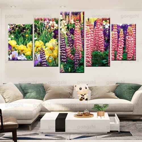 Colorful Flowers Lupinus Hd Photography Landscape Home Wall Painting Decoration Modern Frameless Printing Canvas Poster