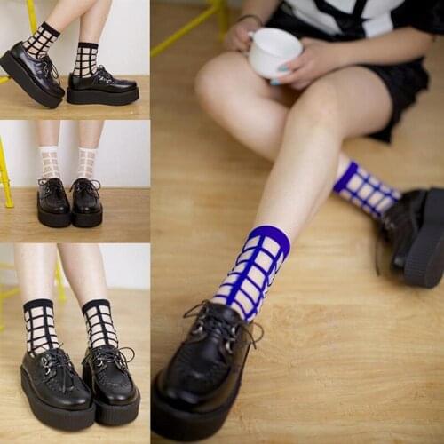 Summer Cool and Breathable Lattice Silk Socks Women Girls Thin Transparent Glass Crystal Short Silk Sock Wholesale