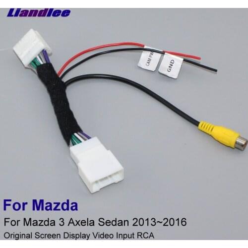 Liandlee 12 Pins RCA Adapter Connector Wire Cable For Mazda 3 Mazda3 Axela Sedan 2013-2016 Rear View Camera Original Video Input