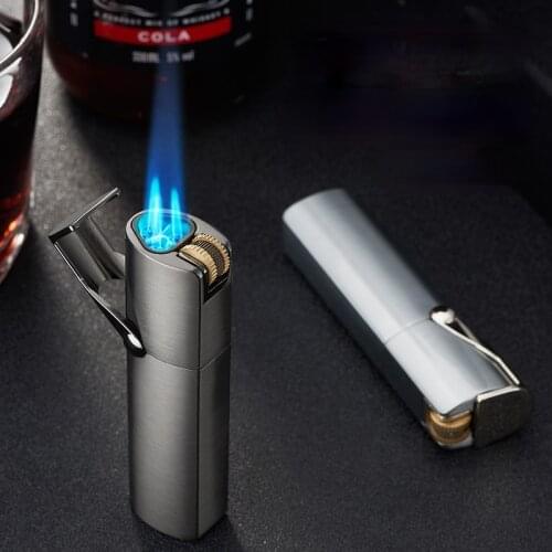High Firepower Multi-purpose Creative Metal Windproof Lighter with Three Straight Cigar Cutters Smoking Accessories Encendedores