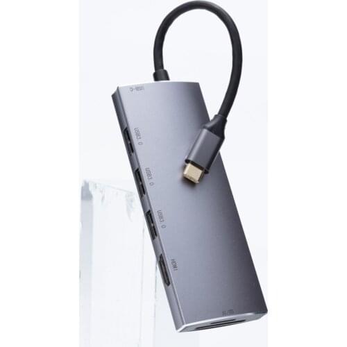 Multifunction Mobile phone and tablet 7 in 1 USB type-C to USB 3.0/HDTV/SD/TF Docking with HDMI-compatible USB Hub