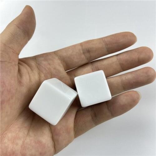 White Blank Dice Set 22/25mm 5pcs Acrylic Vertical Angle D6 Blank RPG Dice Write DIY Carving Children Teaching Dice Board Game