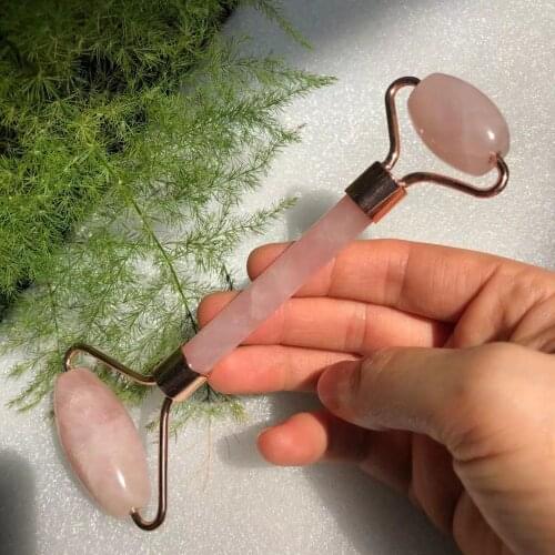 Natural Rose Pink Crystal Massager, Used For Beauty, Facial Ascension