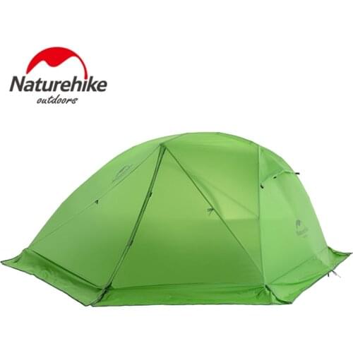 Naturehike Tent 2 Person 20D Silicone Fabric Double Layers Rainproof Camping Tent With Footprint Snow Skirt Anti Snow 4 Season