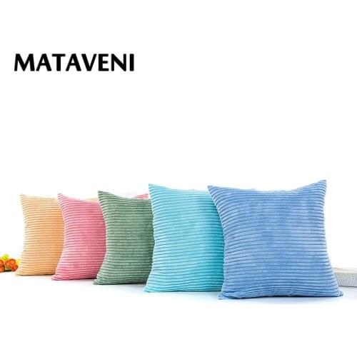 45x45cm Solid Colors Striped Corduroy Plush Velvet Cushion Cover Pillow Case Cover Decorative Pillowcase For Sofa