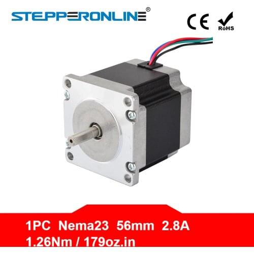 Nema 23 Stepper Motor 23HS5628 1.26Nm(178.4oz.in) 56mm 2.8A 6.35mm Shaft 4-lead for CNC Laser Cutting Machine