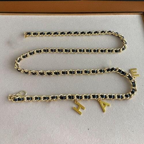 2021new charei Metal chain waist chain for ladies accessory pearl fashion belt adornment dress coat jacket waist seal woman