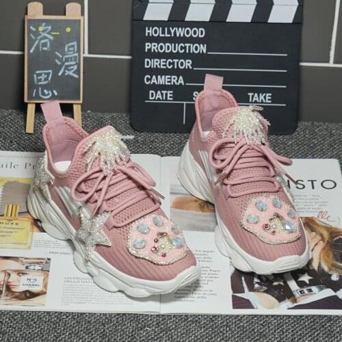 2021 new heavy industry breathable tide brand sports and leisure running shoes flying woven womens shoes single shoes