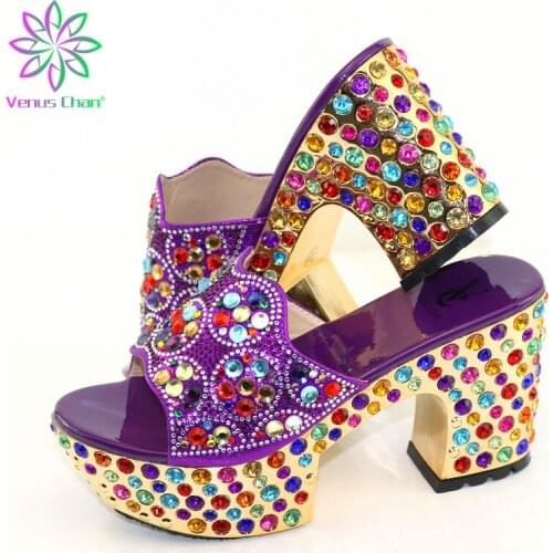 New Arrival Italian Women Shoes Decorated with Rhinestone Plus Size Women Shoes 42 High Heels Sexy Ladies Womens Platform Heels