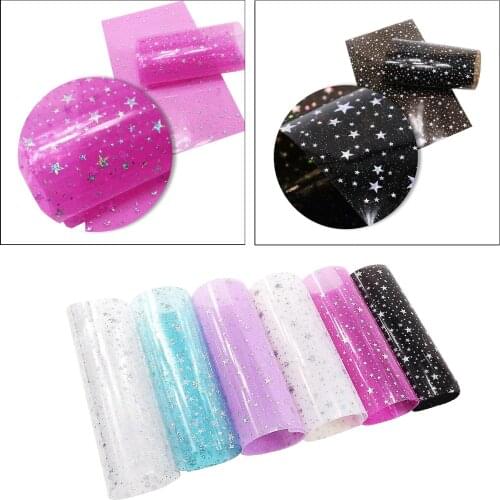 Iridescent Holographic Transparent PVC Fabric Vinyl for Bow Bag