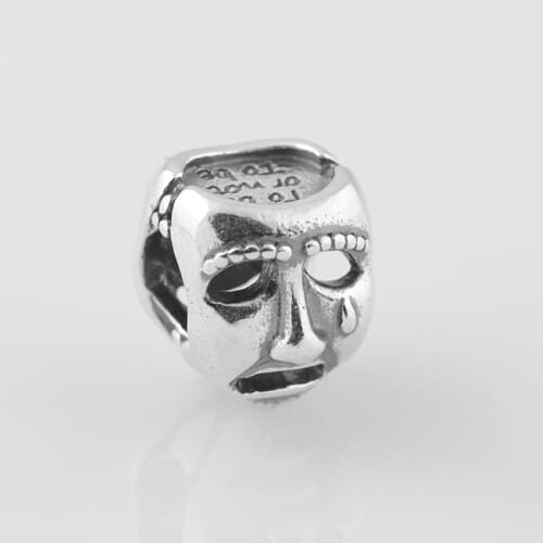 Fits Western Charm Bracelet Authentic 925 Silver Beads Theater Mask European Charm Women DIY Jewelry Drop Shipping