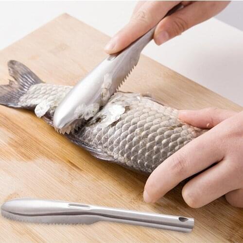 Stainless Steel Fish Scale Planer Cooking Tools Kitchen Supplies Gadgets Wall-Mounted Two-Way Serrated Fish Scale Scrapers