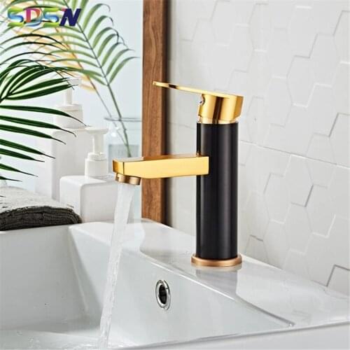 Hot Cold Bathroom Mixer Tap SDSN Quality Space Aluminum Black Gold Basin Mixer Faucets Newly Arrival Hot Cold Basin Faucets