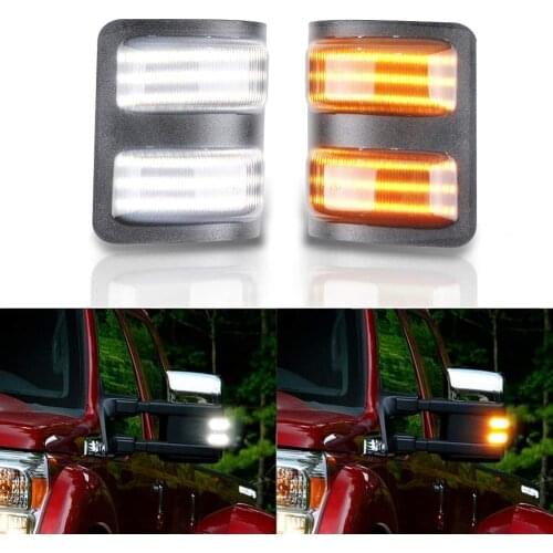 Switchback LED Side Mirror Marker Turn Signal Light For 2008-2016 Ford F250 F350 F450 F550 Super Duty, OEM Mirror Marker Lamps
