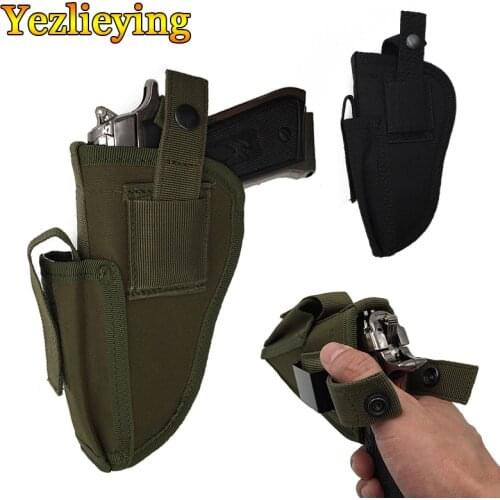 Tactical Belt Holster Right Left Interchangeable Tactical Pistol Hand Gun Holster with Magazine Slot Holder