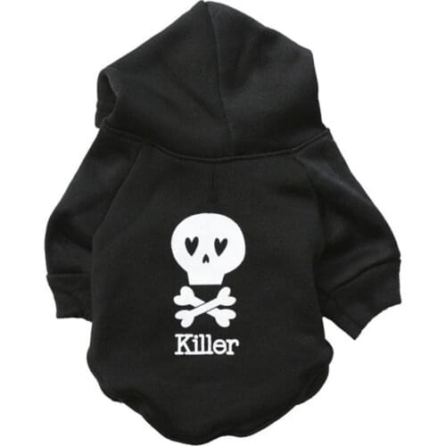 Pet Sweatshirt Skull Printed Hoodie For Small/Medium Dog Clothes Winter Autumn Dog Hooded