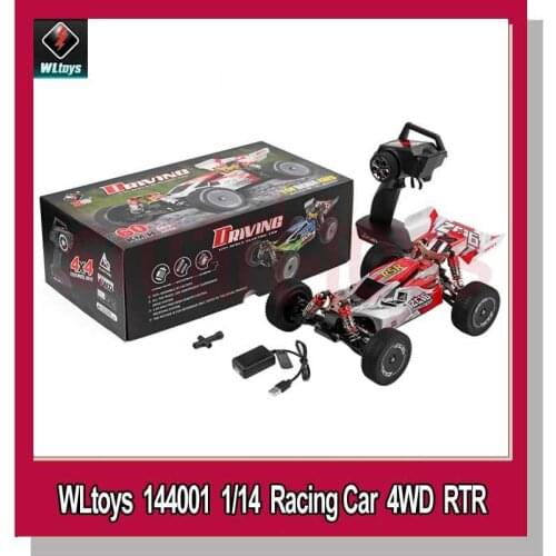 WLtoys 144001 RC 1/14 Racing Remote Control Car 550 Motor Metal Chassis 2.4GHz 4WD 60 KM/h Electric RCR USB Charging