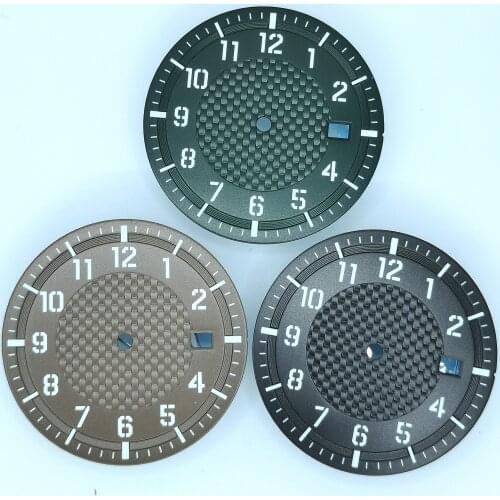 34MM Watch Part Dial Green Luminous Fit NH35 Automatic Movement