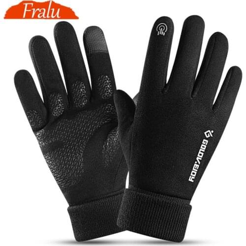 Winter Gloves For Men Windproof Warm Thick Business Mens Gloves Skin-friendly Touch Screen Gloves Night Riding Reflective Sign