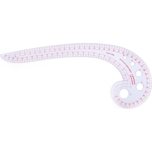 1pcs 11.8" Long Comma Shaped Plastic Transparent French Curve Ruler