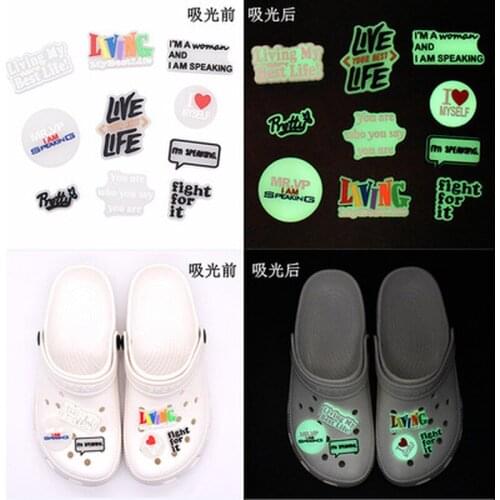 1pc Shoe Charms Shoe Accessories Decorations Luminous Buckle for Croc Creative PVC Shoe Buckle for Kids Party Xmas Gifts