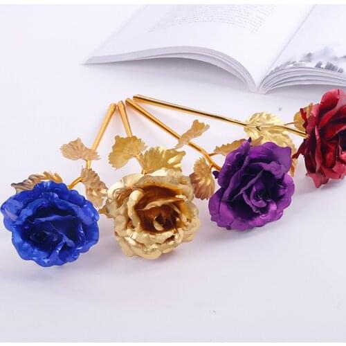 10PCS Artificial Flower Fake Foil Plated Fake Flower Fake Rose For Girlfriend For Wife Bithday Gift For Party Home Decor