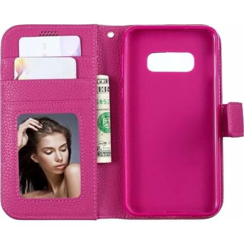 10pcs/lot High quality Lychee PU+TPU leather wallet stand Case for Samsung S10 S10Lite S10Plus A7 2018 A9 2018 J8 J6 2018