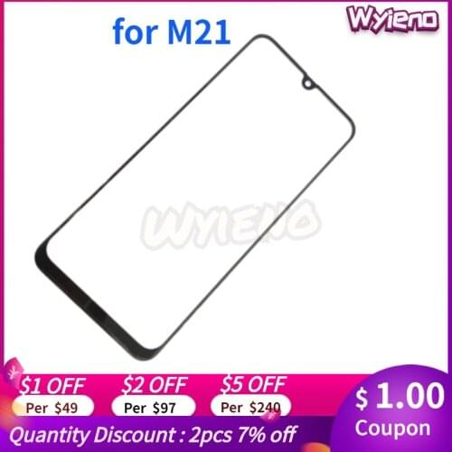 Wyieno 10Pcs/Lot M215F Front Glass Panel For Samsung M21 Glass Lens Screen ( Not Touch Sensor Digitizer )Tracking