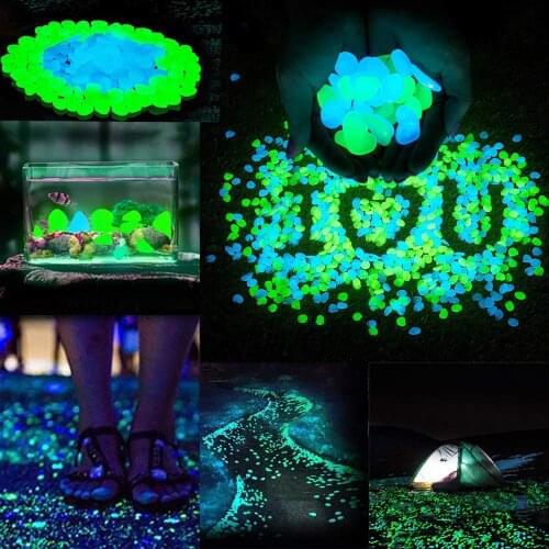 100 Pcs Glow in the Dark Garden Pebbles Glow Stones Rocks for Walkways Garden Path Patio Lawn Garden Yard Decor Luminous Stones