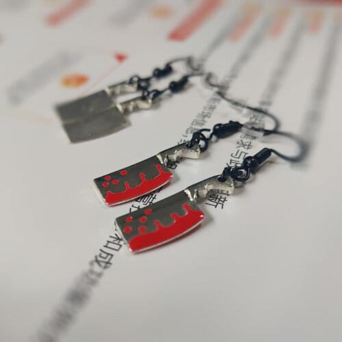 2pair Gothic Blood Chopper Scream Queen Earrings Knife Dagger Gorgeous Jewelry Grunge Medieval Halloween Gift Women Goth