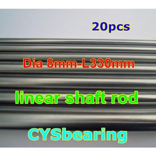 20pcs/lot D8mm linear motion shaft harden chrome plated Dia 8mm * 330mm length hardened round rod for CNC X Y Z axis built DIY