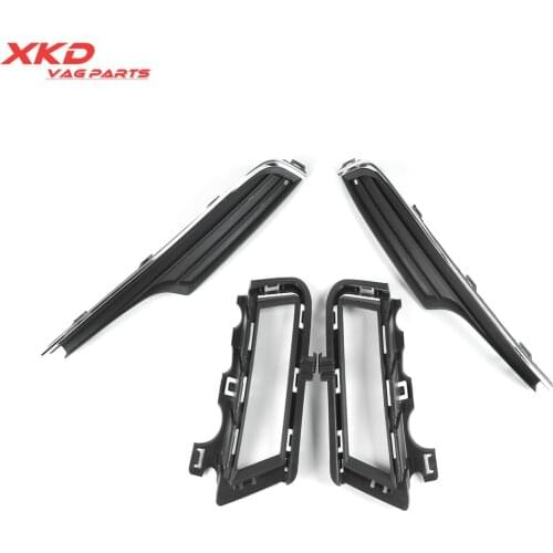 4pcs Front Left&Right Bumper Fog Light Grille Kit Fit 5G0853211E For V-W Golf 2015-2017 5G0854661, 5G0854662
