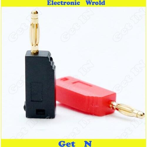 50pcs 2mm Banana Plug Jack Socket Connector Gun Type One Pure Copper Gold Plated Stackable 5A H-2003