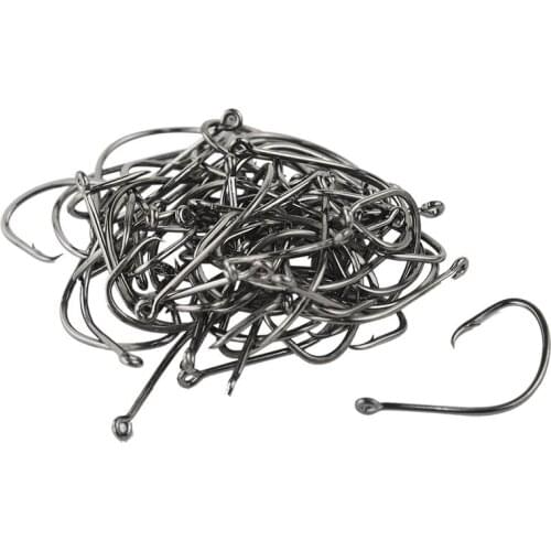 50 x Chemically Sharpened Octopus Circle Fishing Hooks Fishing Tackle black #2/0