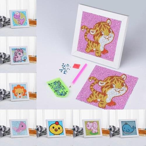 5D DIY Diamond Painting Kits for Kids Animal Tiger Dragon Diamond Art Mosaic Embroidery Crystal Full Drill Painting With Frame