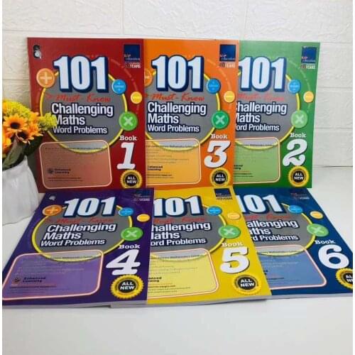6 Books/Set SAP 101 Challenging Maths Word Problems Singapore Primary School Grade 1-6 Math teaching Practice Book textbook