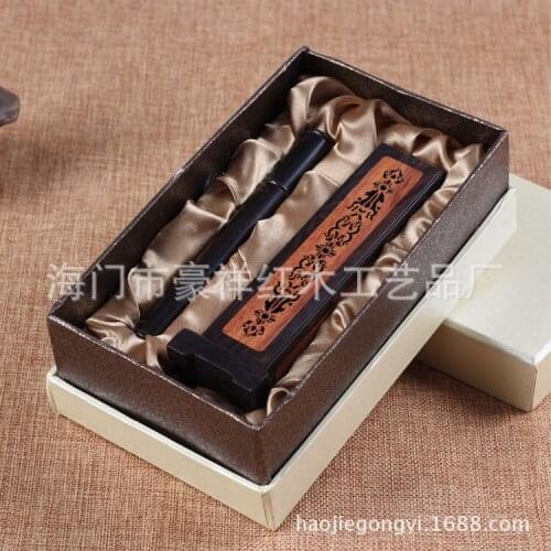 African rosewood inlay purple sandalwood incense hollow Bodhi Zen four Fang Xiaoli Gift Set red wood line censer