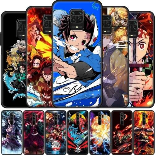 Demon Slayer kimetsu no Yaiba Kamado Tanjirou Nezuko Case For Xiaomi Redmi Note 9S 9 8 7 10 Pro 8T 9C 9A 8A Black Phone Cover