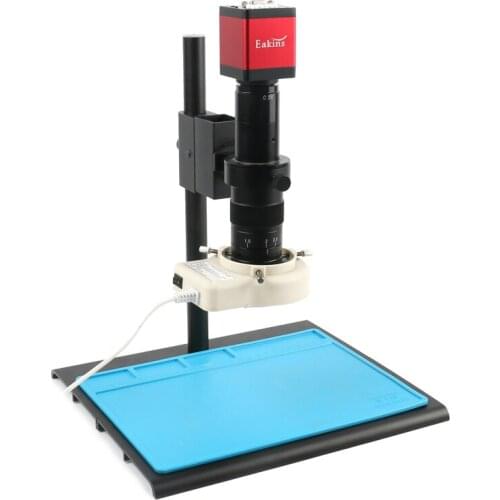 HD 720P 13MP HDMI VGA Industrial Digital Video Microscope Camera + 180X 300X C mount Lens + 56 LED Ring Light + Stand Holder