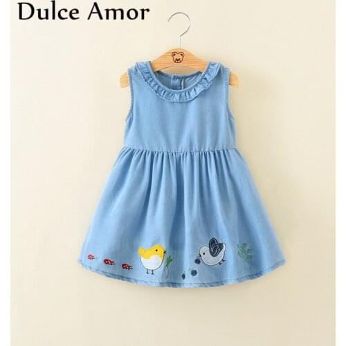 Dulce Amor Baby Girls Dress Kids Dresses For Girls Summer Sleeveless A-Line Vestidos Cute Character Kid Girls Princess Dresses