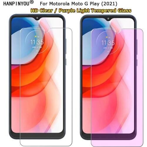 For Motorola Moto G Play (2021) 6.5" Clear / Anti blue Purple Light Ray Eye Care Tempered Glass 9H Premium Screen Protector Film